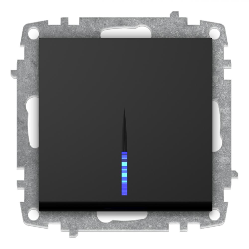 WECHSELSCHALTER mit LED (Einsatz + Wippe) VEGA Vantablack