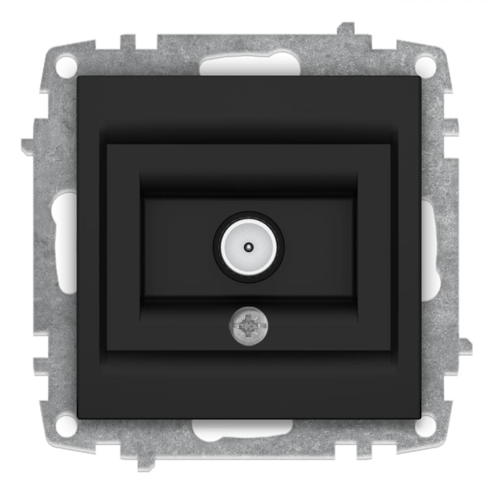 TV DOSE DURCHGANG 1 LOCH (Einsatz + Deckel) VEGA Vantablack