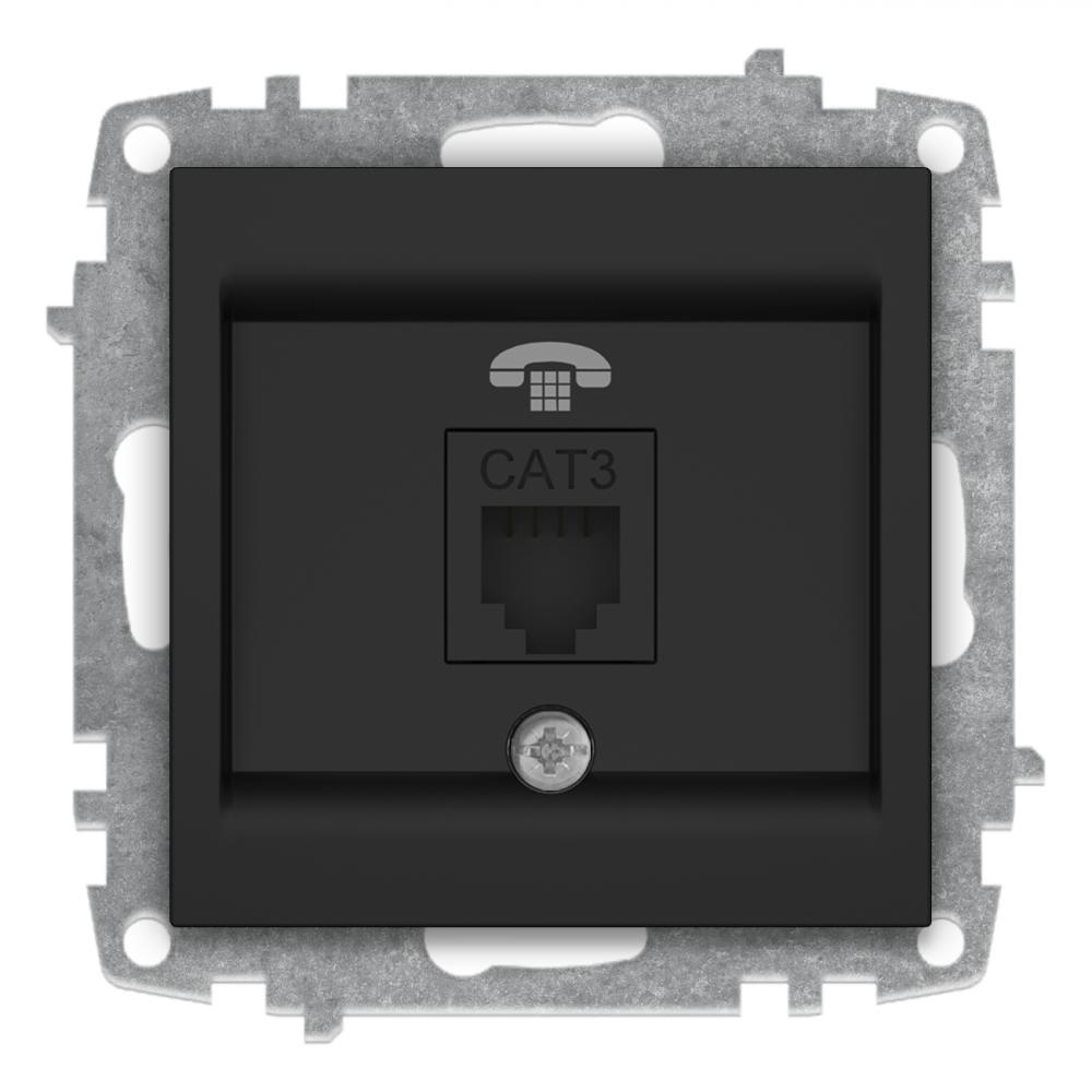 1 FACH WESTERN TELEFONDOSE ( Einsatz + Deckel ) VEGA Vantablack